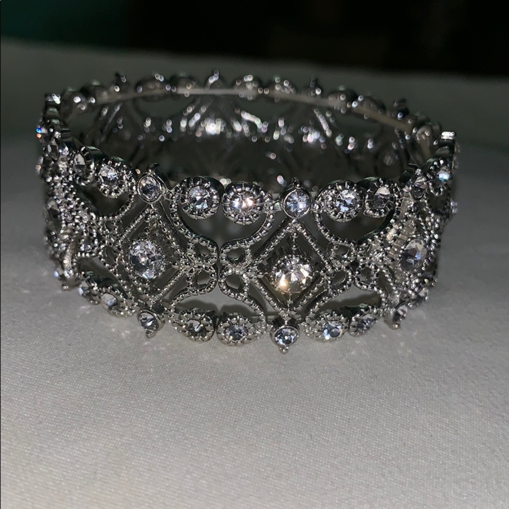 Diamond cuff stretchy bracelet